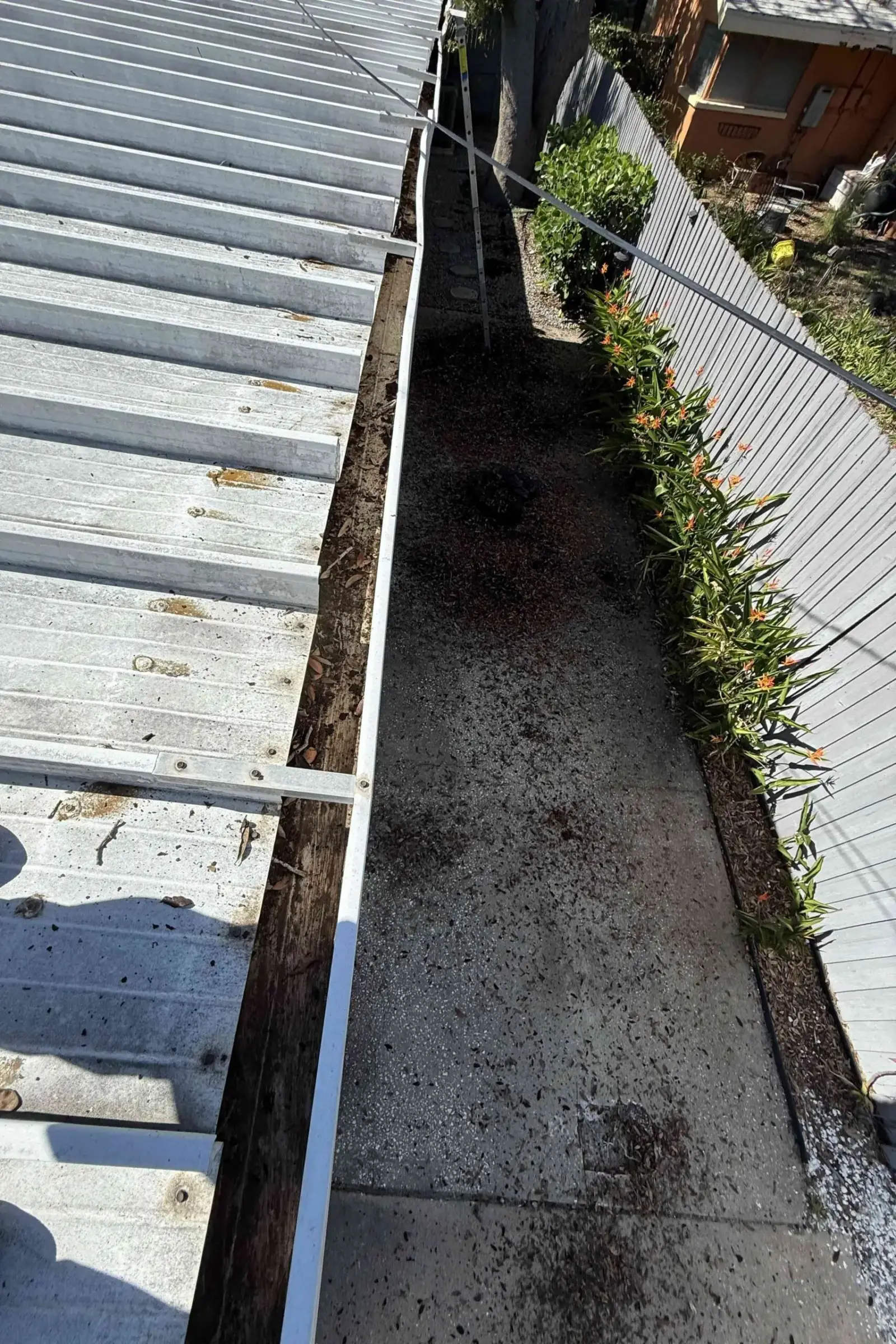 Gutter cleared of leaves and debris after gutter cleaning by TinyLuster