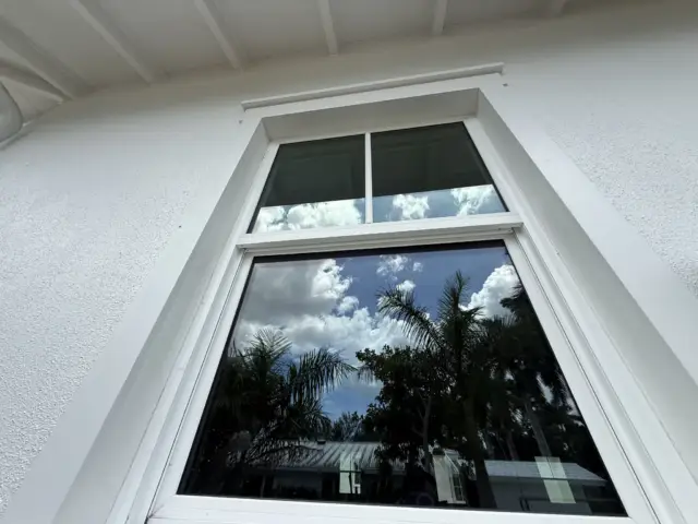 The same picture window after cleaning, sticker gone